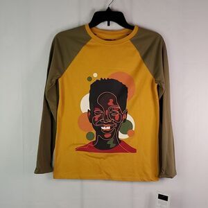 Black History Month Boy's Yellow Green Long Sleeve Shirt